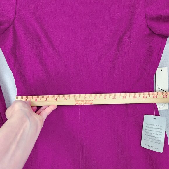 Eliza J Dress Womens 4 Petite Purple Pink Bell Sleeve A Line Flare Classic NEW - Picture 6 of 14